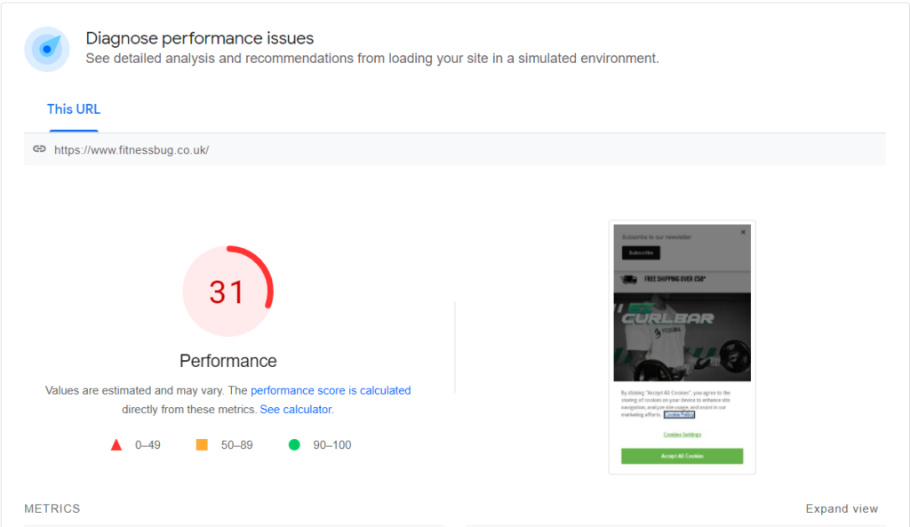 Performance of Magento store on Page Speed Insight Tool