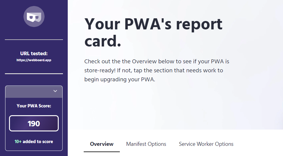 PWA's report card