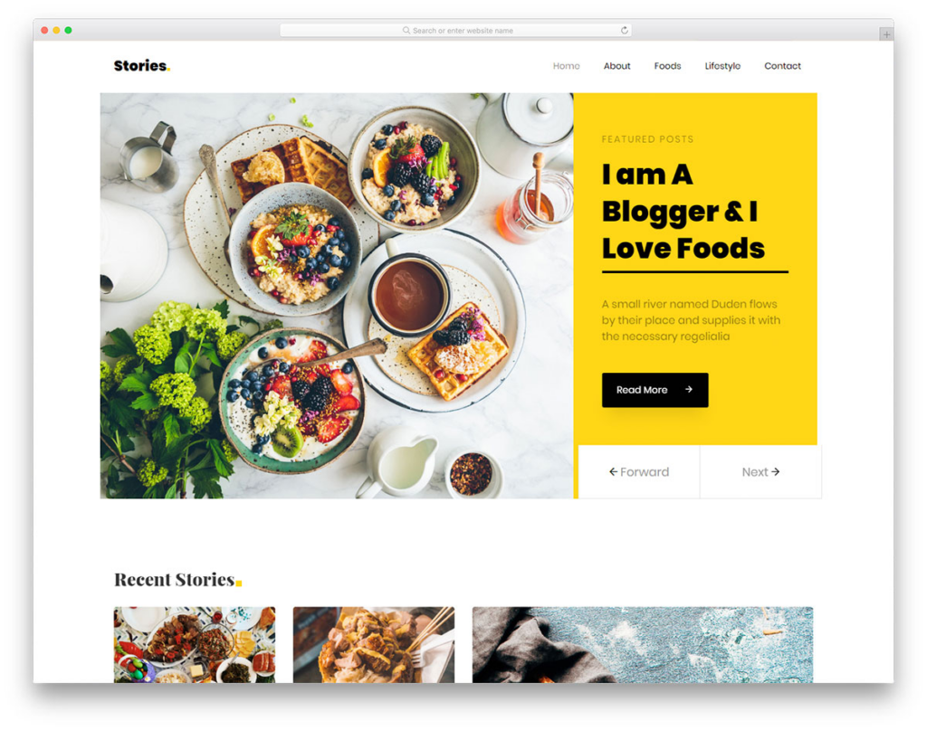 Food Blogger website