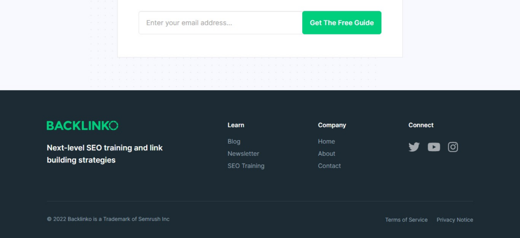 Backlinko footer