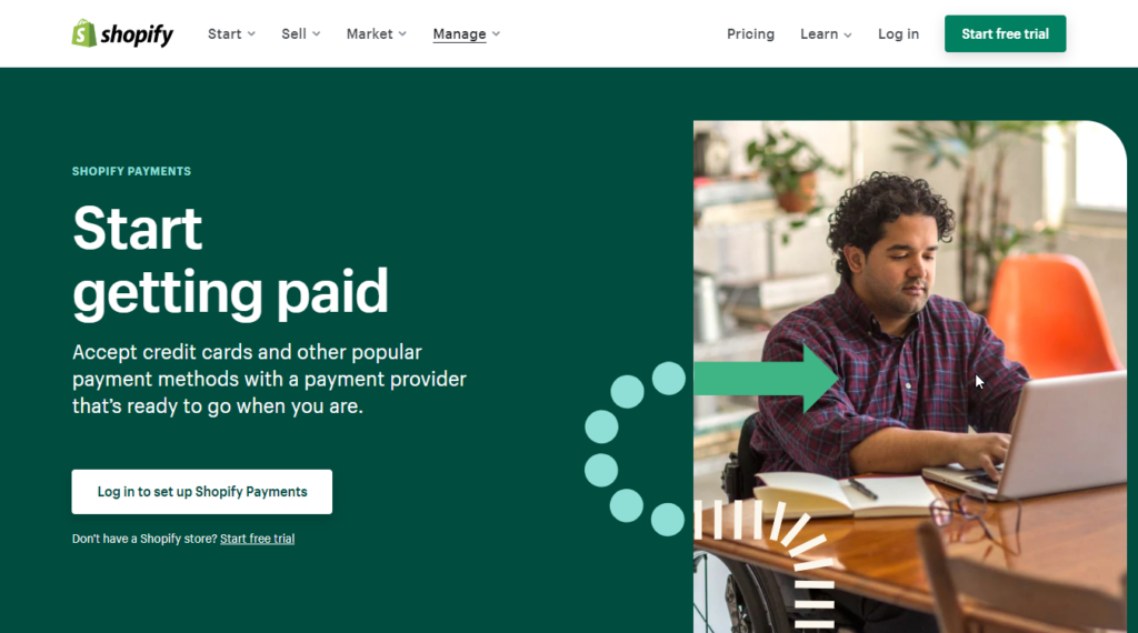 Shopify Payments Homepage