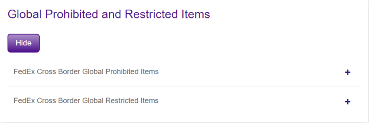 prohibited and restricted items