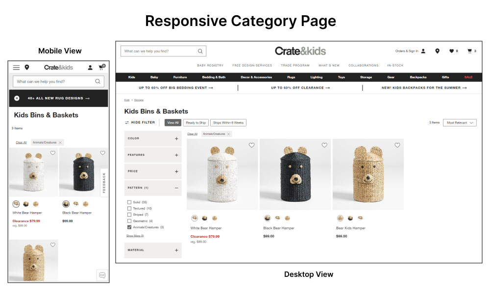 Responsive Category Page
