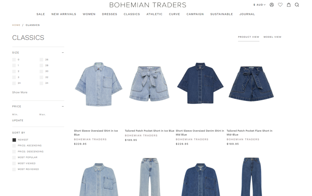Bohemian Traders - product listing