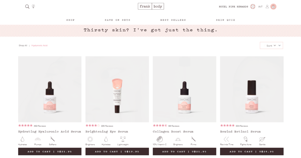 Frank Body - eCommerce Category Page Best Practices