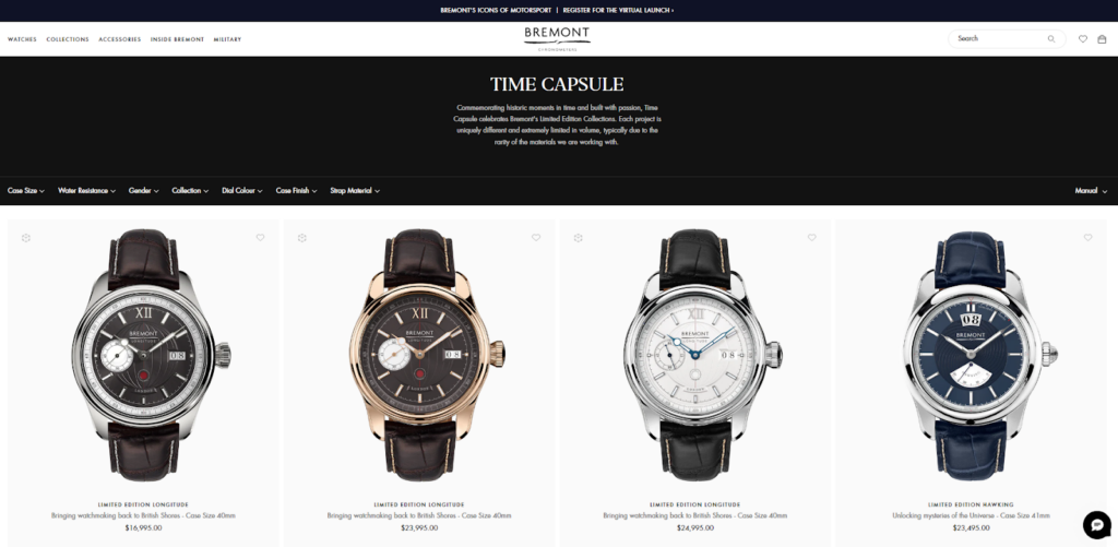 Bremont - eCommerce Category Page Best Practices