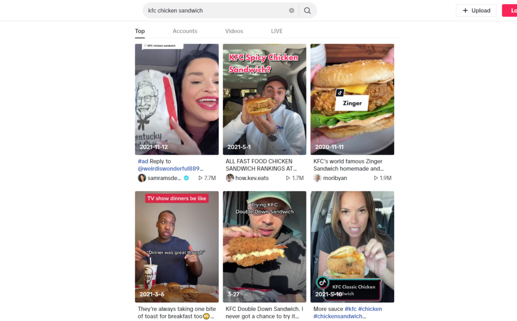 Top User generated content examples - KFC: Chicken Sandwich