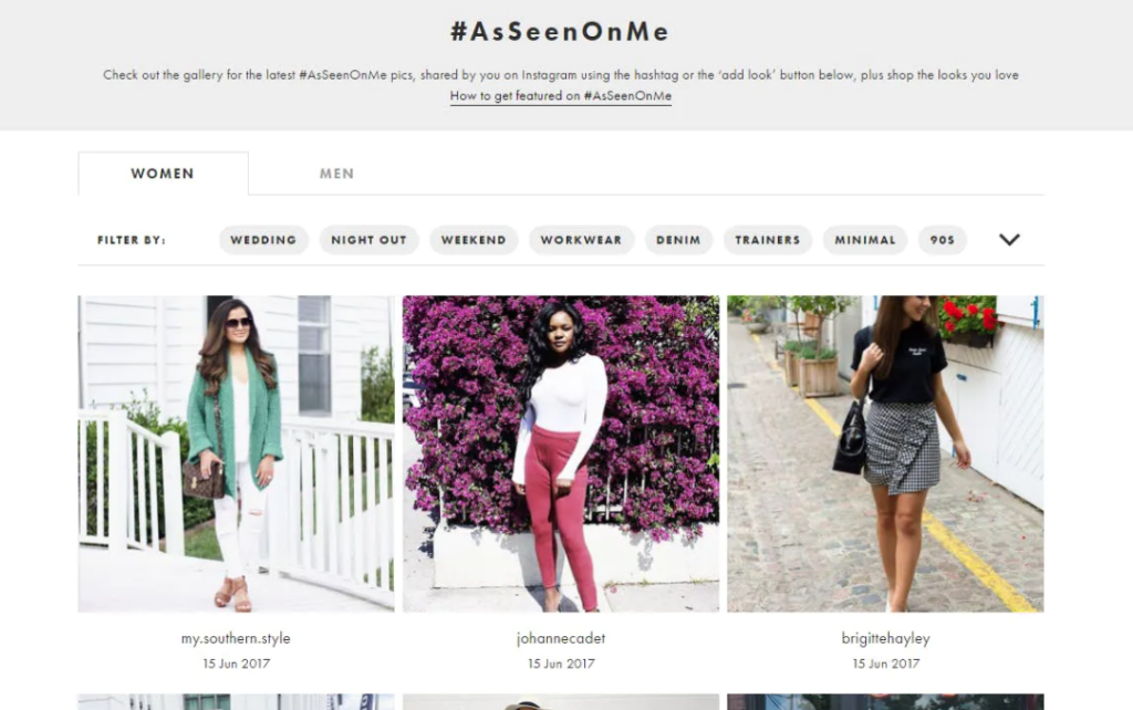 Top User generated content examples - ASOS: #AsSeenOnMe