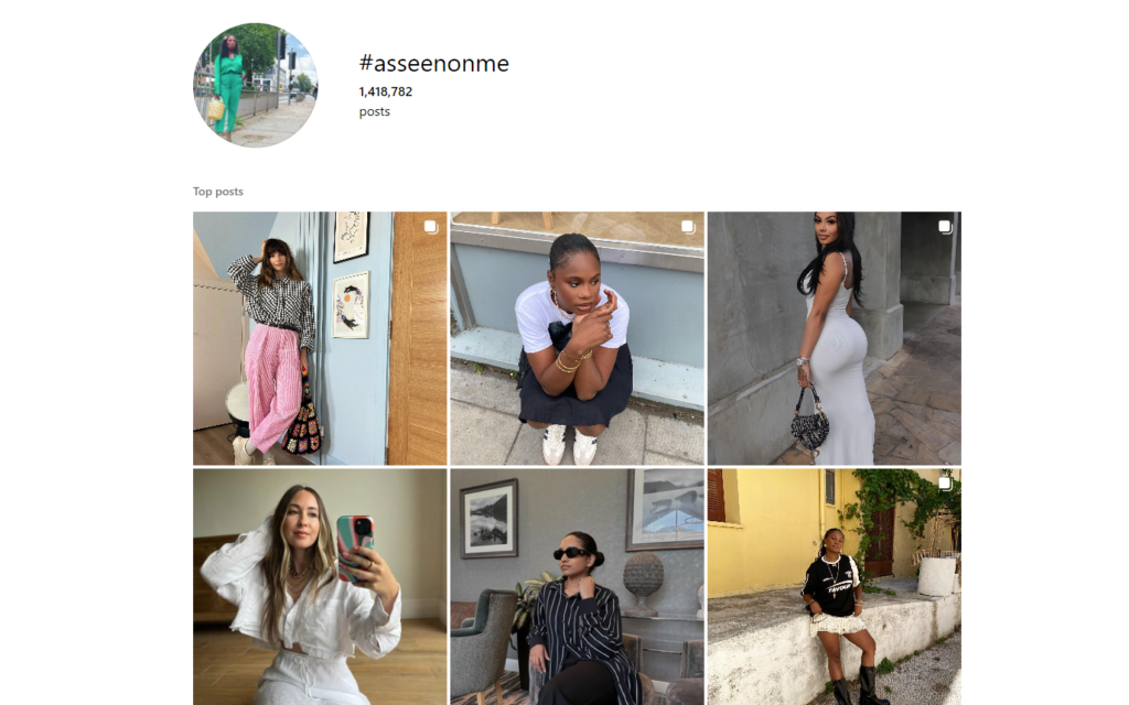 User generated content examples - ASOS: #AsSeenOnMe