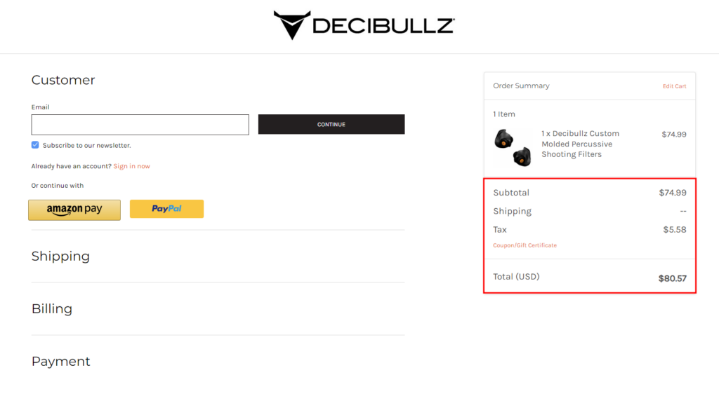 Decibullz - Clear pricing with discount code  on the checkout 