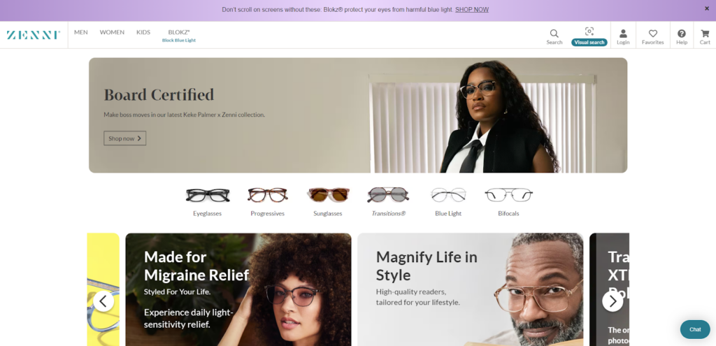 Zenni Optical - composable commerce store examples