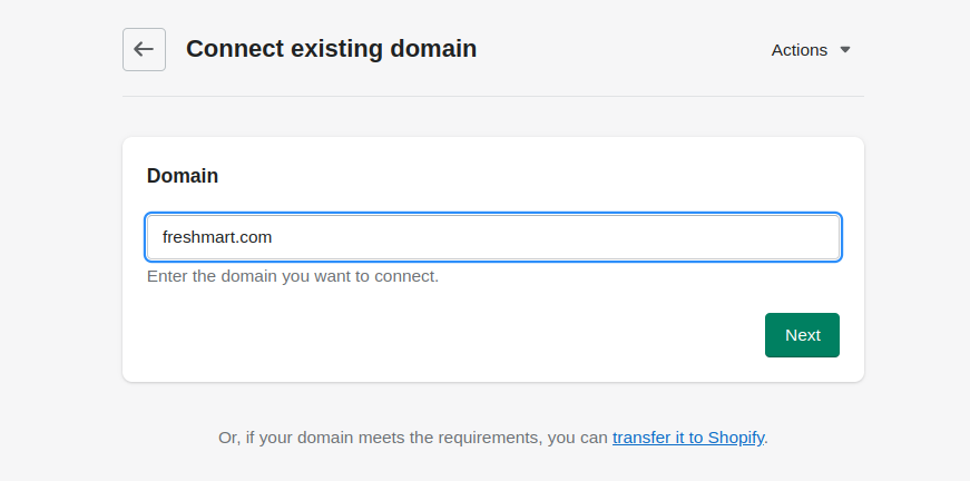 enter your domain name