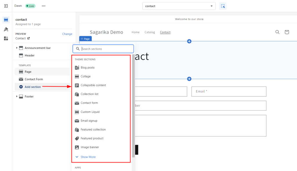 Customizing the Contact Template