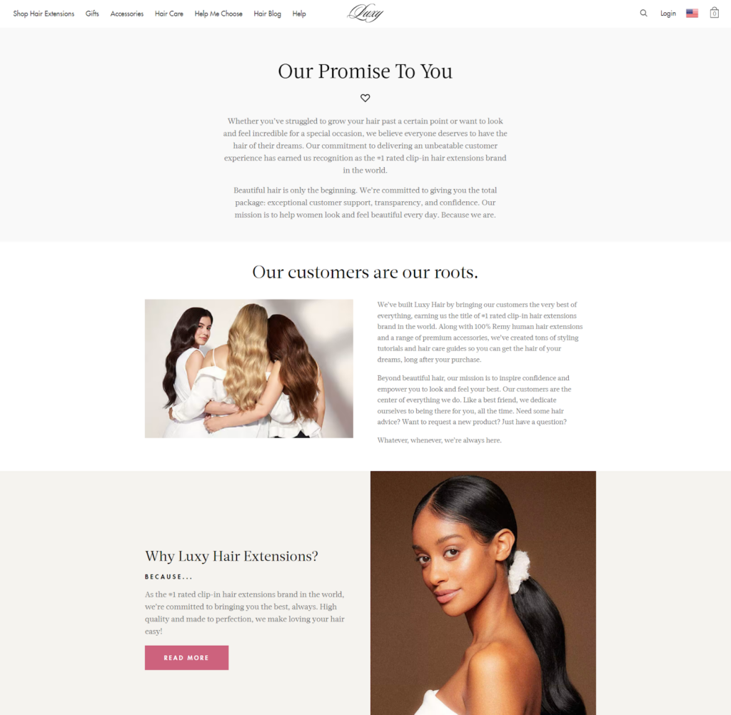 Luxy Hairs - Mission statement, value proposition, Goals or Commitments