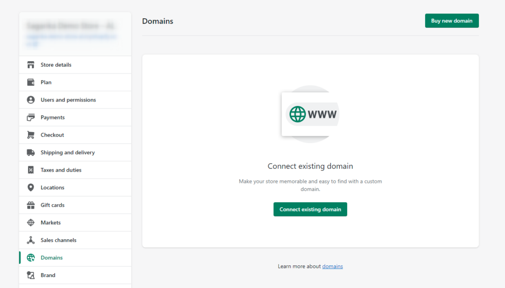 Adding custom domain to Shopify store