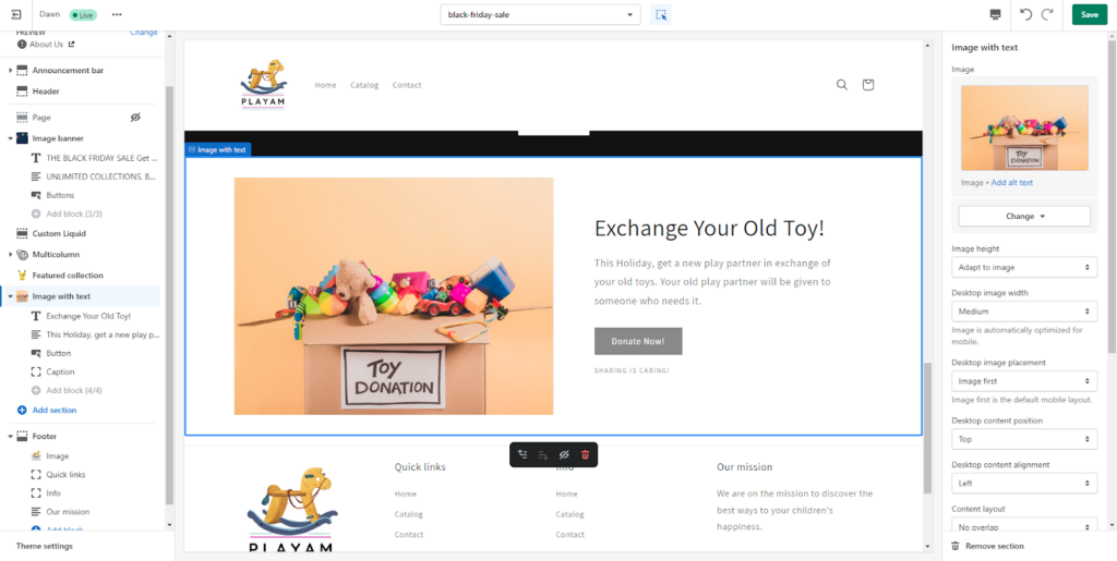 exchange your old toy