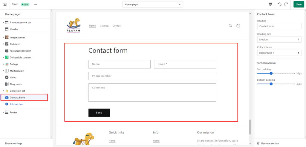 Contact form