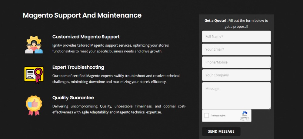 Ignitiv magento maintenance services