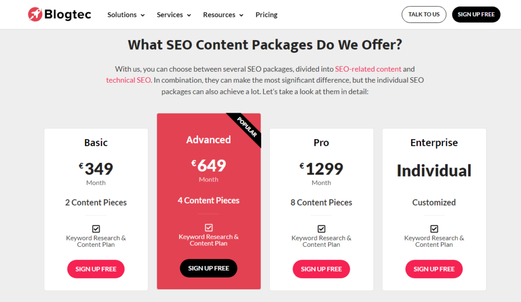Packages for content creation