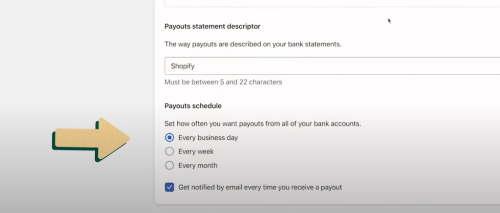 Where to find payout information in Shopify admin
