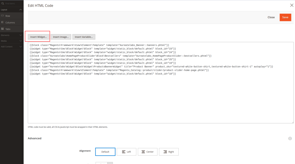 How to add components in home page from pre-made cms block 2