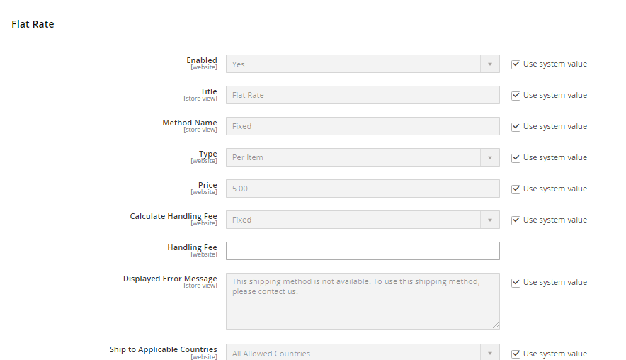Activate and configure the delivery methods in Magento 2