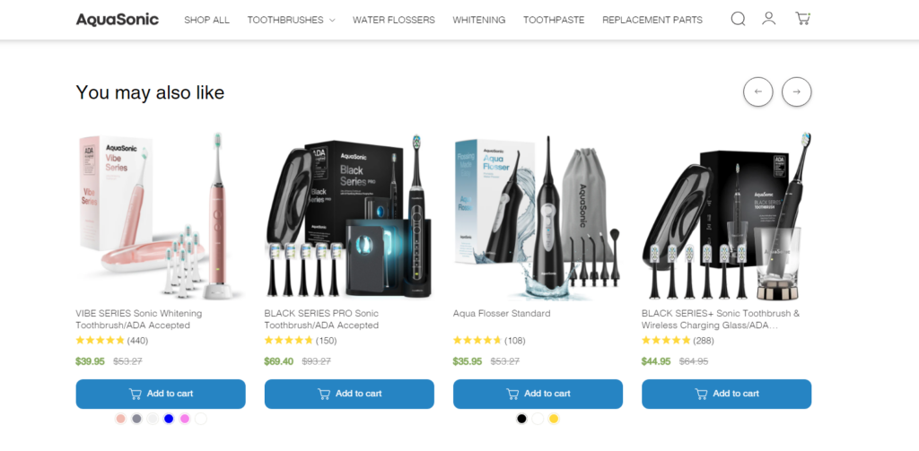 AquaSonic’s personalized product recommendations
