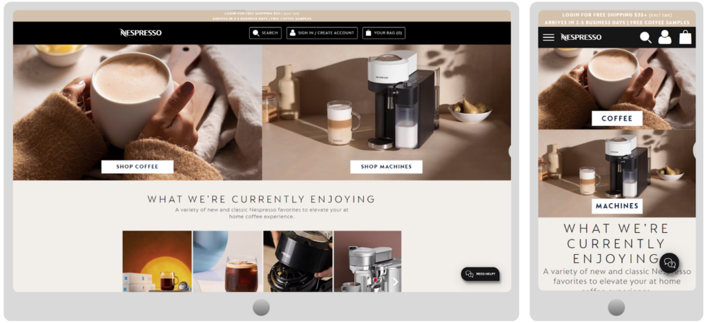 Nestle Nespresso - Magento Website Examples