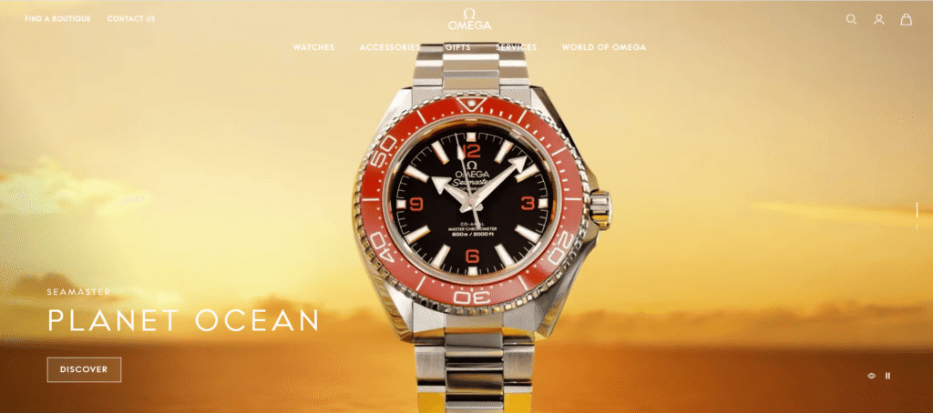 Omega Watches homepage