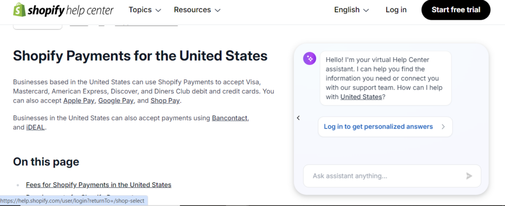 Shopify Payments - Payment Gateway Solution in USA