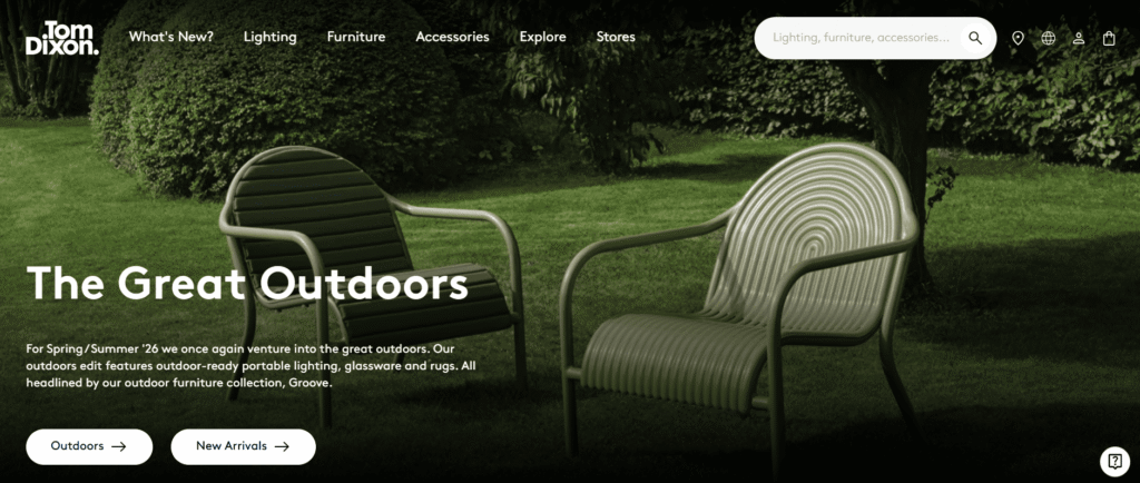Tom Dixon website homepage