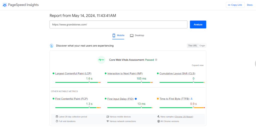 Tools to Measure Core Web Vitals - Google’s PageSpeed Insights