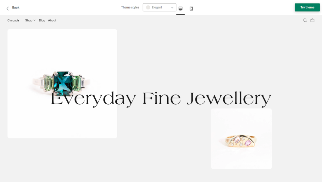 Best Jewelry Themes for Shopify - Cascade Theme