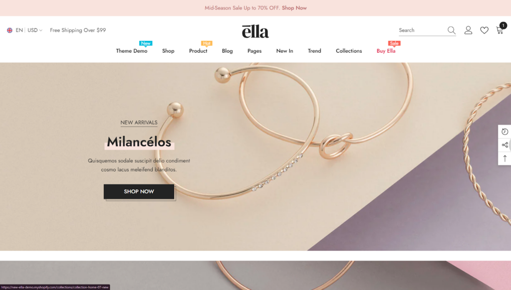 Best Jewelry Themes for Shopify - Ella Theme