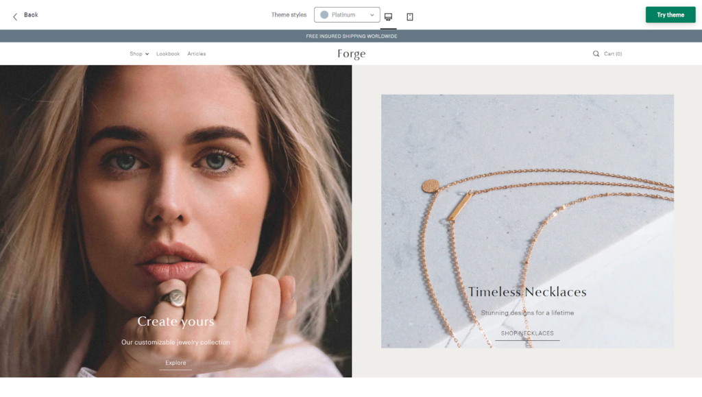 Best Jewelry Themes for Shopify - Forge Theme