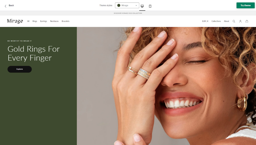 Best Jewelry Themes for Shopify - Sahara Theme