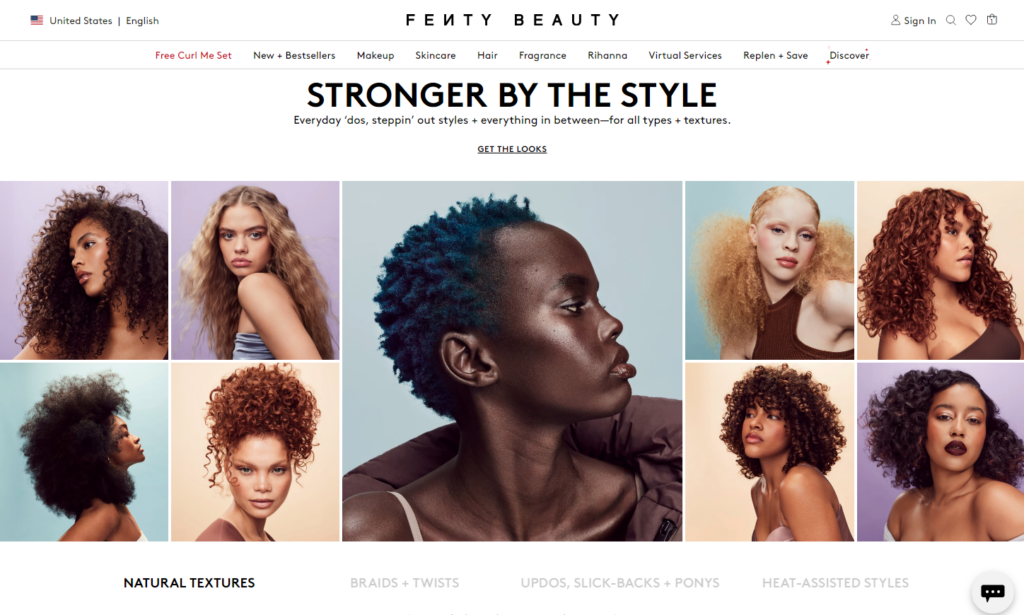 Fenty Beauty uses stunning product photography and video content