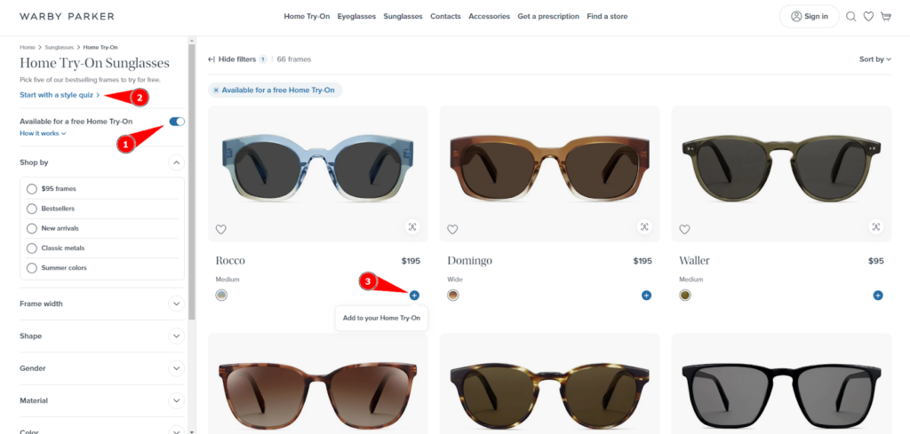 Personalization and Customization by Warby Parker