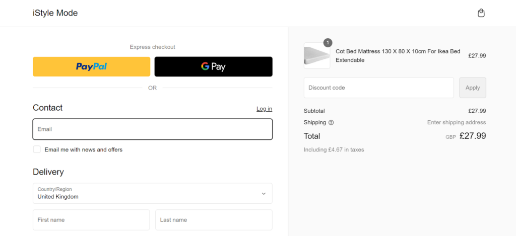 Express checkout to reduce shopping cart abandonment