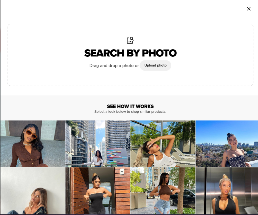 Fashion Nova offers a unique Search by Photo feature