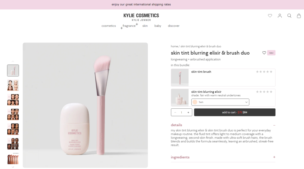 Kylie Cosmetics - combo product example