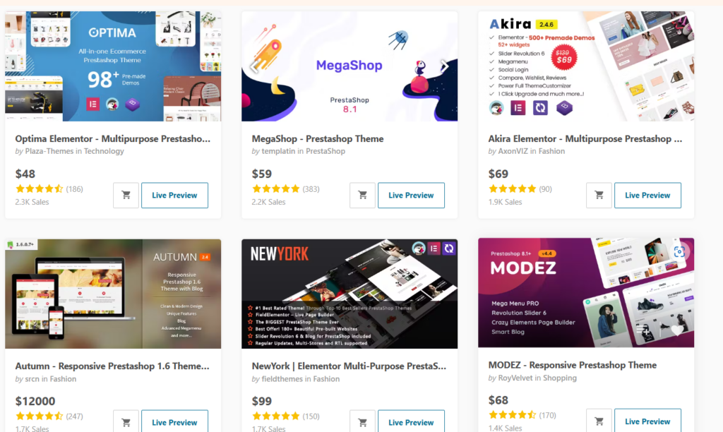 PrestaShop themes and templates