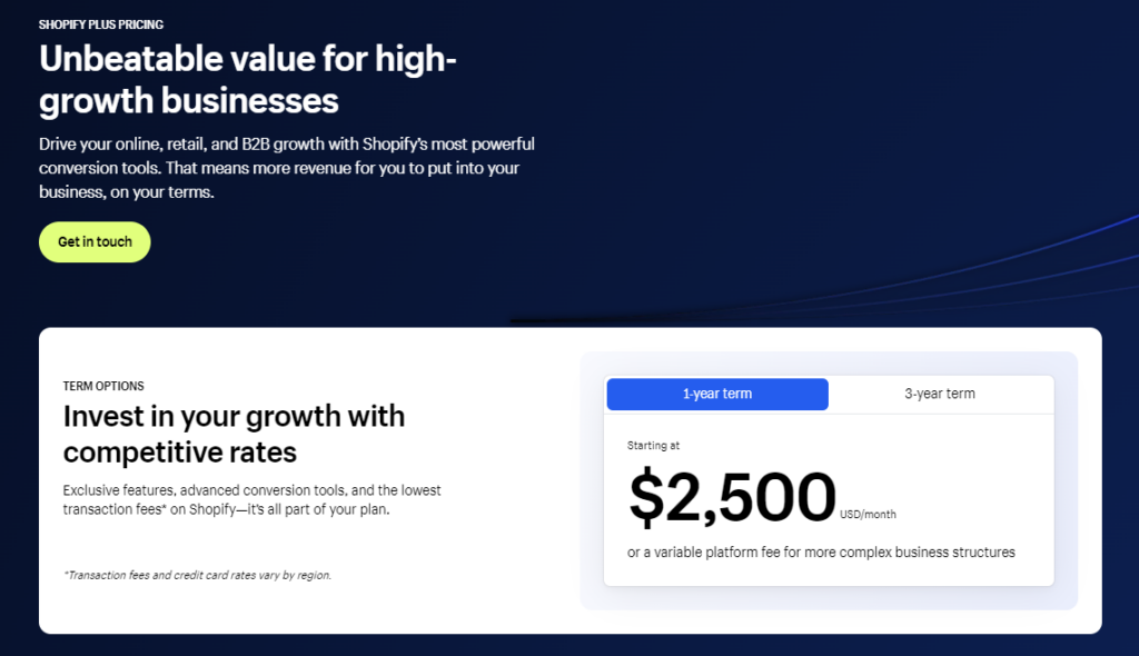 Shopify Plus Pricing