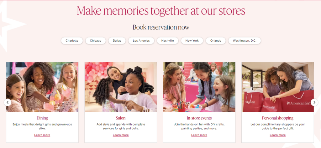 American Girl store reservations