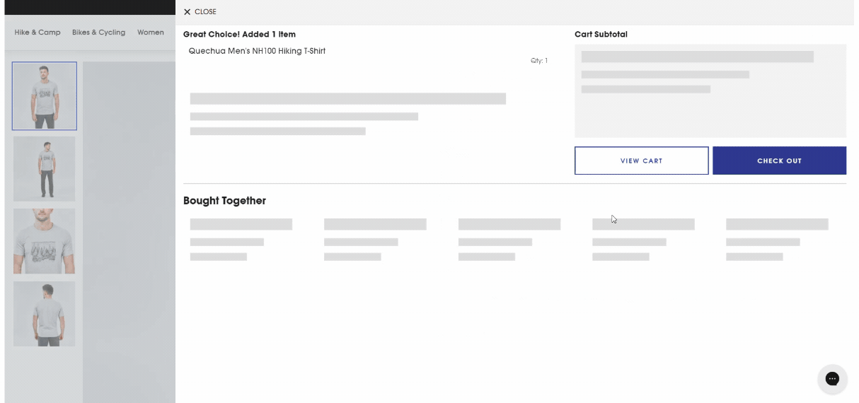 CRO Inspiration from Decathlon — Cart Slider or Cart Page