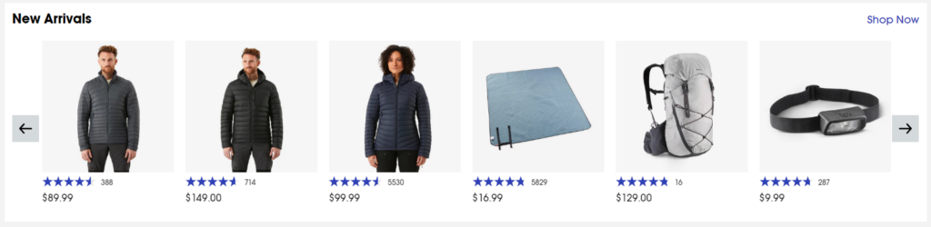 CRO Inspiration from Decathlon — New Arrival Section