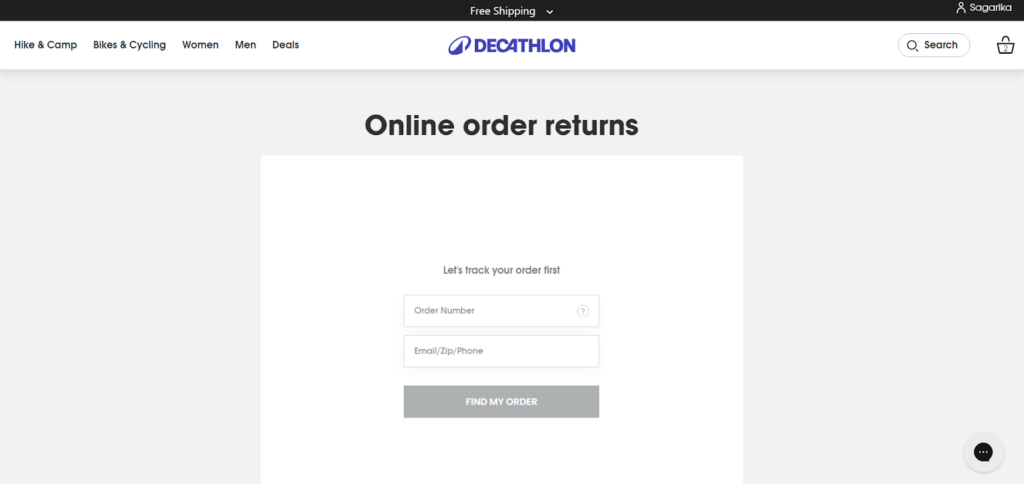 CRO Inspiration from Decathlon — Order Returns Page