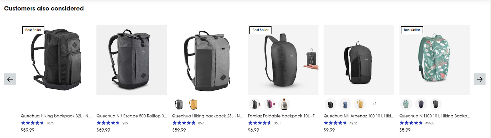 CRO Inspiration from Decathlon — Product Recommandations