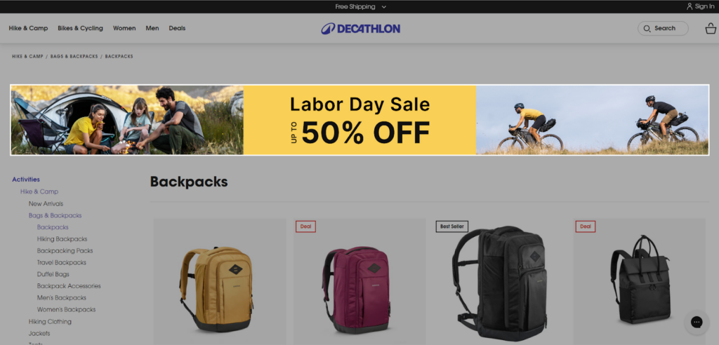 CRO Inspiration from Decathlon —Hero Banner