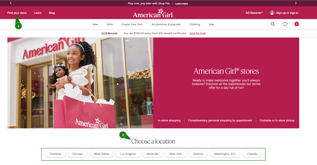 American girl website on sale